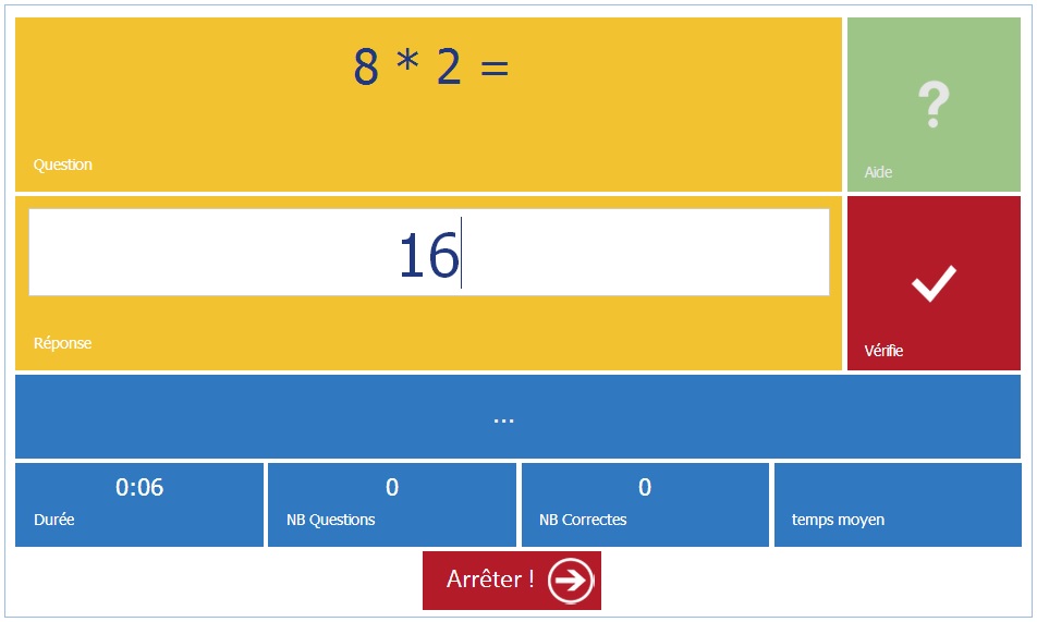 Table de multiplication de 8 - question intéractive