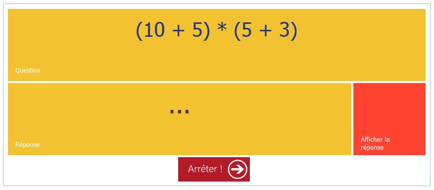 Exemple d'une question en mode "défilement" - la question Question type défilement - question
